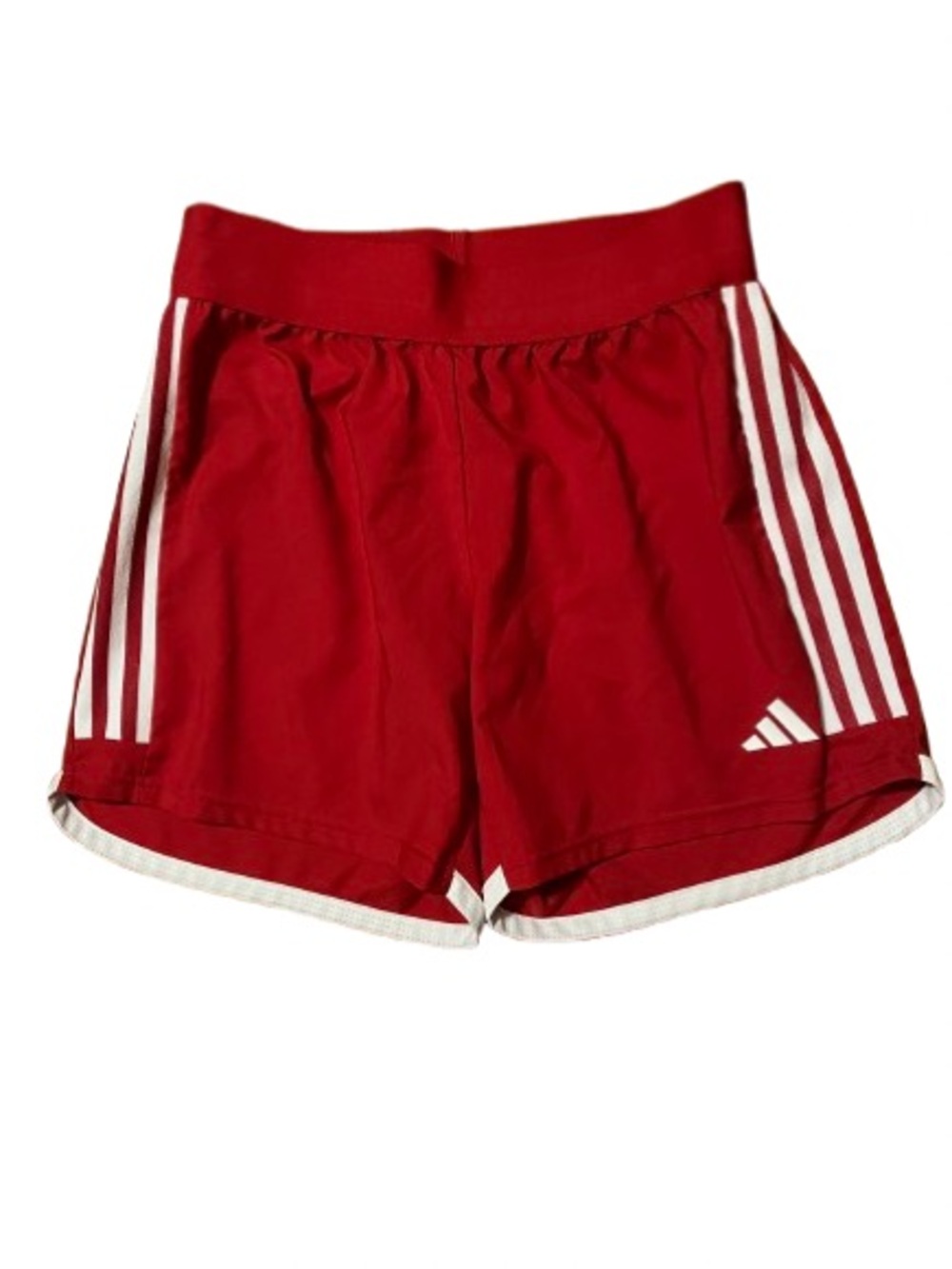 Adidas Aeroready Red Athletic Shorts with White Stripes Size Medium